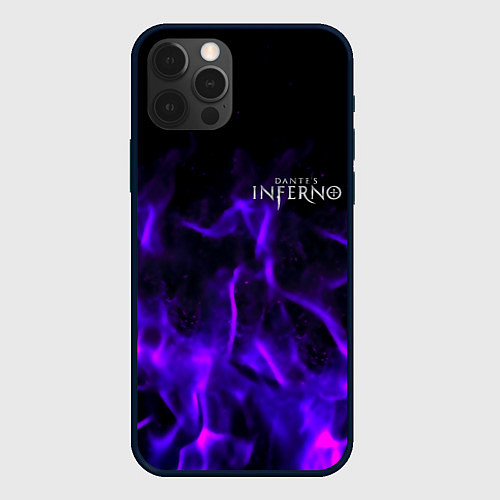 Чехол iPhone 12 Pro Max Dantes Inferno flame neon / 3D-Черный – фото 1