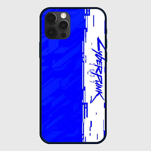 Чехол iPhone 12 Pro Max Cyberpunk 2077 blue найтсити / 3D-Черный – фото 1