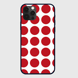 Чехол для iPhone 12 Pro Max Красные круги, цвет: 3D-черный