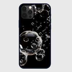 Чехол для iPhone 12 Pro Max Пузыри на черном, цвет: 3D-черный