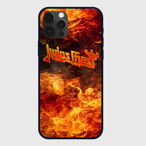 Чехол iPhone 12 Pro Max Fire - Judas Priest / 3D-Черный – фото 1