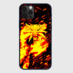 Чехол для iPhone 12 Pro Max Ведьмак огненное лого, цвет: 3D-черный