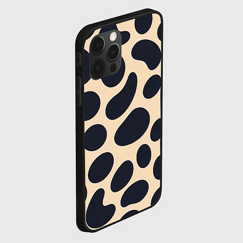Чехол iPhone 12 Pro Max Пятнышки леопарда / 3D-Черный – фото 2