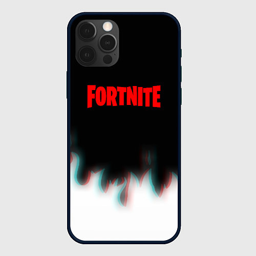 Чехол iPhone 12 Pro Max Fortnite flame glitch / 3D-Черный – фото 1