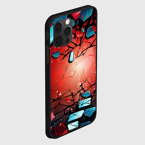 Чехол iPhone 12 Pro Max Взрыв камне абстракция / 3D-Черный – фото 2