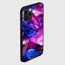 Чехол для iPhone 12 Pro Max Розовые и синие битые стекла, цвет: 3D-черный — фото 2