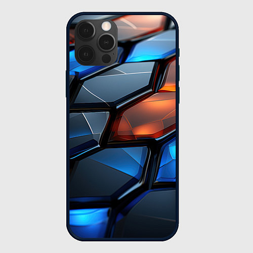 Чехол iPhone 12 Pro Max Прозрачные абстрактные плиты / 3D-Черный – фото 1