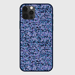Чехол для iPhone 12 Pro Max Синий узор вязанного трикотажного полотна, цвет: 3D-черный