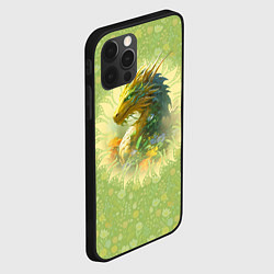 Чехол для iPhone 12 Pro Max Зеленый дракон на цветочной поляне, цвет: 3D-черный — фото 2