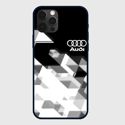 Чехол iPhone 12 Pro Max AUDI geometry sport / 3D-Черный – фото 1