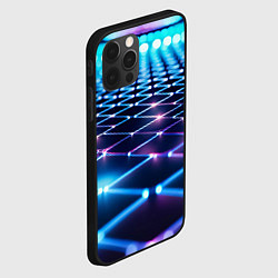 Чехол для iPhone 12 Pro Max Светящиеся линии в перспективе, цвет: 3D-черный — фото 2