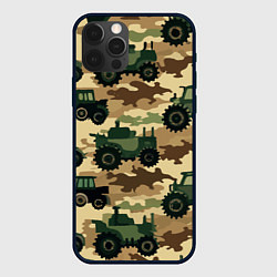 Чехол для iPhone 12 Pro Max Трактора камуфляжный паттерн, цвет: 3D-черный