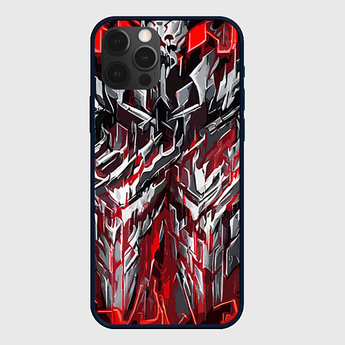 Чехол iPhone 12 Pro Max Острый металл красный / 3D-Черный – фото 1
