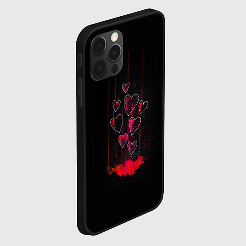 Чехол iPhone 12 Pro Max Раненые сердца / 3D-Черный – фото 2