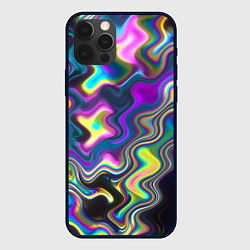 Чехол для iPhone 12 Pro Max Волнистые абстрактные волны, цвет: 3D-черный