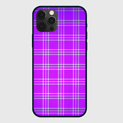 Чехол для iPhone 12 Pro Max Фиалковая шотландская клетка, цвет: 3D-черный