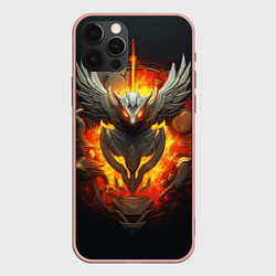 Чехол для iPhone 12 Pro Max Огненный символ орла, цвет: 3D-светло-розовый