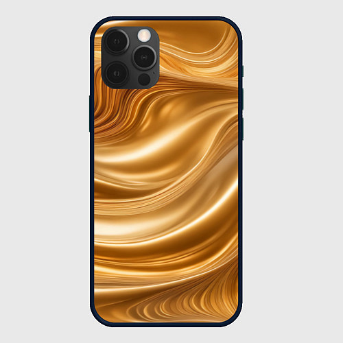 Чехол iPhone 12 Pro Max Горячее расплавленное золото / 3D-Черный – фото 1