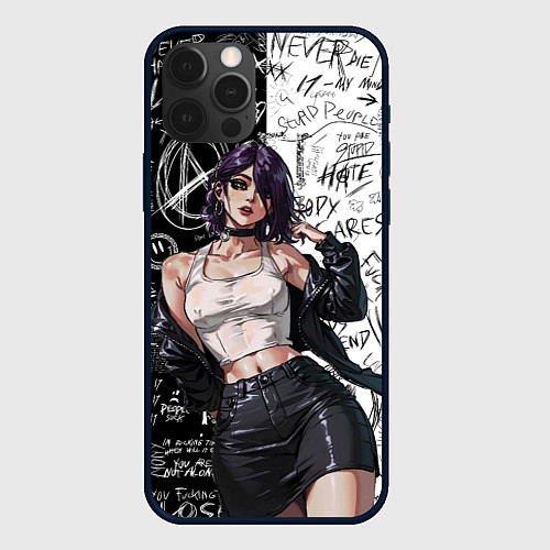 Чехол iPhone 12 Pro Max Модная Резе - Человек бензопила / 3D-Черный – фото 1
