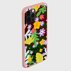 Чехол для iPhone 12 Pro Max Гавайская цветочная расцветка, цвет: 3D-светло-розовый — фото 2
