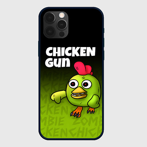 Чехол iPhone 12 Pro Max Chicken Gun - Zombie Chicken / 3D-Черный – фото 1