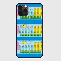 Чехол для iPhone 12 Pro Max Узор из таблицы Менделеева, цвет: 3D-черный