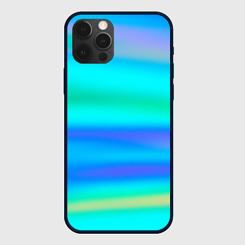 Чехол iPhone 12 Pro Max Неоновые мягкие полосы через матовое стекло / 3D-Черный – фото 1