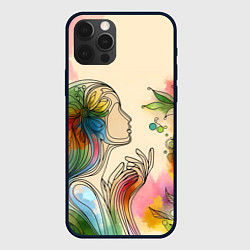 Чехол для iPhone 12 Pro Max Очертания девушки, цвет: 3D-черный