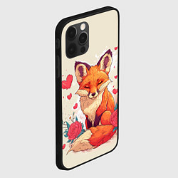Чехол для iPhone 12 Pro Max Влюбленная лисичка в сердечках, цвет: 3D-черный — фото 2