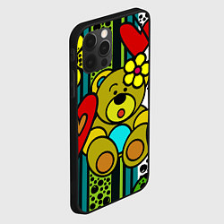 Чехол для iPhone 12 Pro Max Абстракция мишка игрушка, цвет: 3D-черный — фото 2