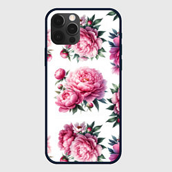 Чехол iPhone 12 Pro Max Розовые цветы пиона
