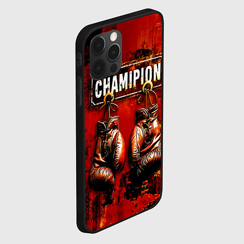 Чехол iPhone 12 Pro Max Champion boxing / 3D-Черный – фото 2