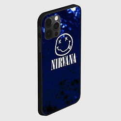 Чехол для iPhone 12 Pro Max Nirvana рок краски, цвет: 3D-черный — фото 2
