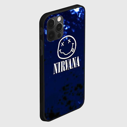 Чехол iPhone 12 Pro Max Nirvana рок краски / 3D-Черный – фото 2