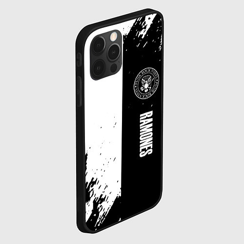 Чехол iPhone 12 Pro Max Ramones краски абстракция / 3D-Черный – фото 2