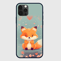 Чехол iPhone 12 Pro Max Лисенок и сердечки