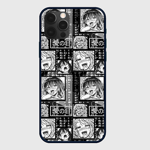 Чехол iPhone 12 Pro Max Ahegao cartoon / 3D-Черный – фото 1