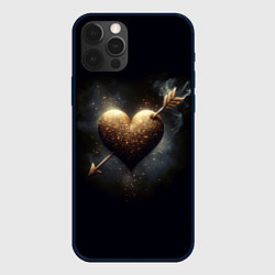 Чехол iPhone 12 Pro Max Золотое сердце - стрела