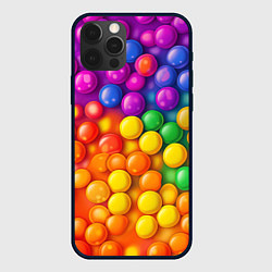Чехол для iPhone 12 Pro Max Разноцветные шарики, цвет: 3D-черный