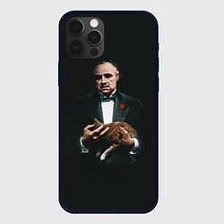 Чехол для iPhone 12 Pro Max Крестный отец и кот, цвет: 3D-черный