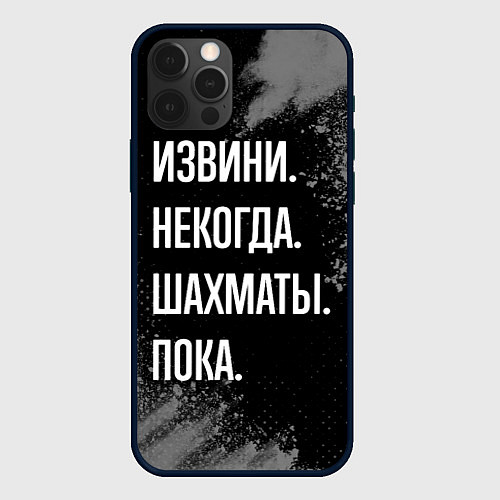 Чехол iPhone 12 Pro Max Извини, некогда, шахматы, пока / 3D-Черный – фото 1