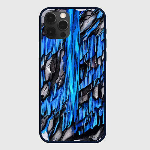 Чехол iPhone 12 Pro Max Камень и синяя слизь / 3D-Черный – фото 1