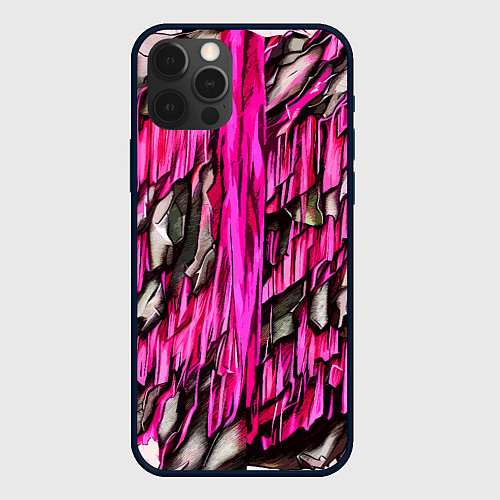 Чехол iPhone 12 Pro Max Камень и розовая слизь / 3D-Черный – фото 1