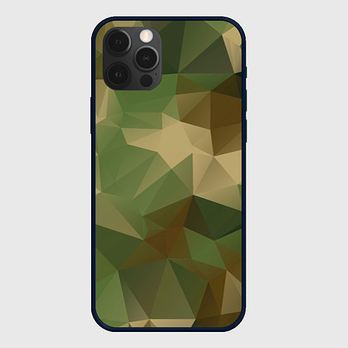 Чехол iPhone 12 Pro Max Камуфляжный геометрический паттерн / 3D-Черный – фото 1
