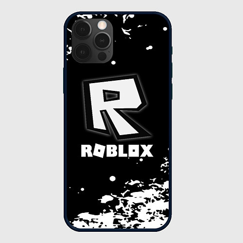 Чехол iPhone 12 Pro Max Roblox белая краска / 3D-Черный – фото 1