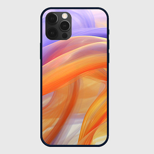 Чехол iPhone 12 Pro Max Оранжевая и синяя абстрактная дуга / 3D-Черный – фото 1