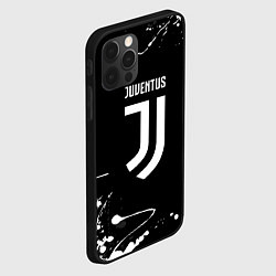 Чехол для iPhone 12 Pro Max Juventus краски белые, цвет: 3D-черный — фото 2