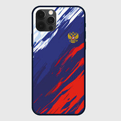 Чехол iPhone 12 Pro Max Россия Sport брызги красок триколор