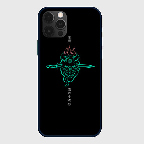 Чехол iPhone 12 Pro Max Japanese demon Oni / 3D-Черный – фото 1