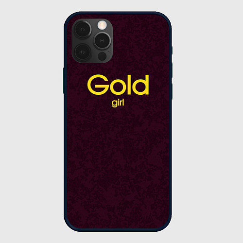 Чехол iPhone 12 Pro Max Gold girl / 3D-Черный – фото 1